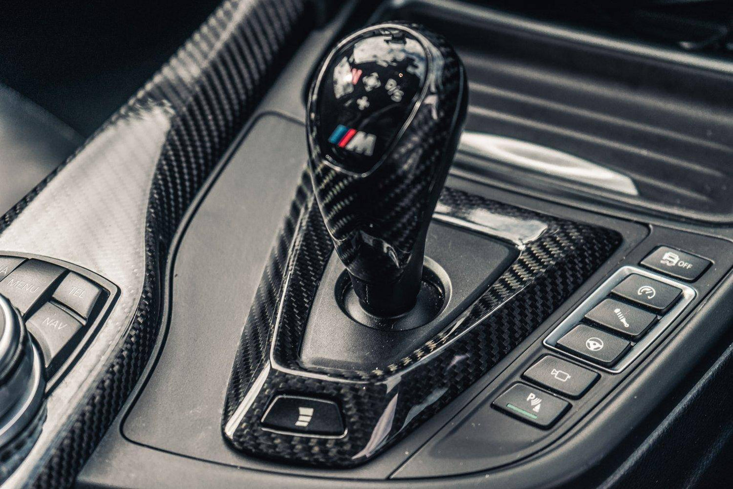 Form Industries Pre-Preg Carbon Fiber Gear Selector Flat Surround For BMW 1 Series, 2 Series & M2 (2014-2021, F20 F22 F87)
