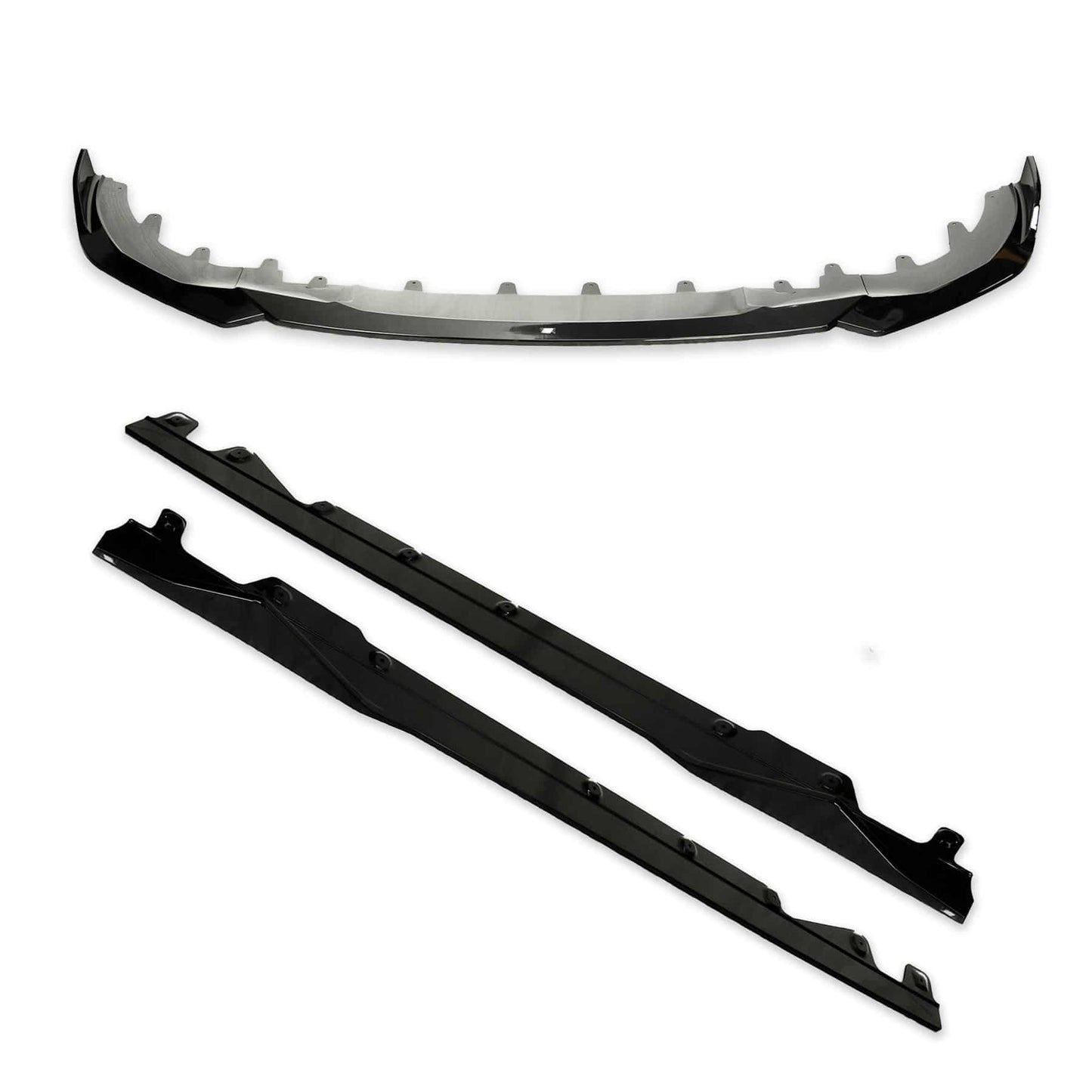 BMW 2 Series M Sport & M240I G42 Gloss Black Kit Front Splitter & Side Skirt Pack (2021+)
