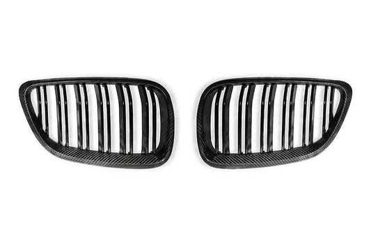 BMW 2 Series & M2 F22 F87 Carbon Fiber Double Slat Kidney Grilles (2014-2020)