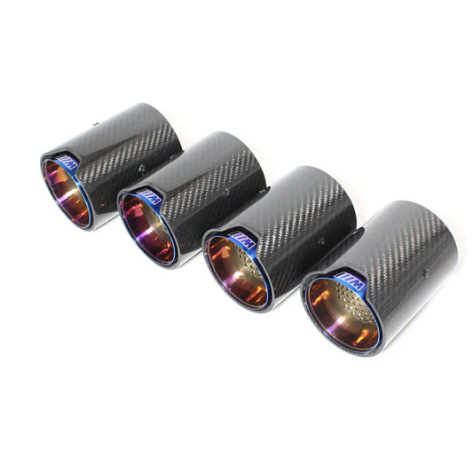 BMW M2 & M2 Competition F87, M3 F80 & M4 F82 Carbon Fiber Exhaust Tips With Blue/Burnt Ends (2014-2021)