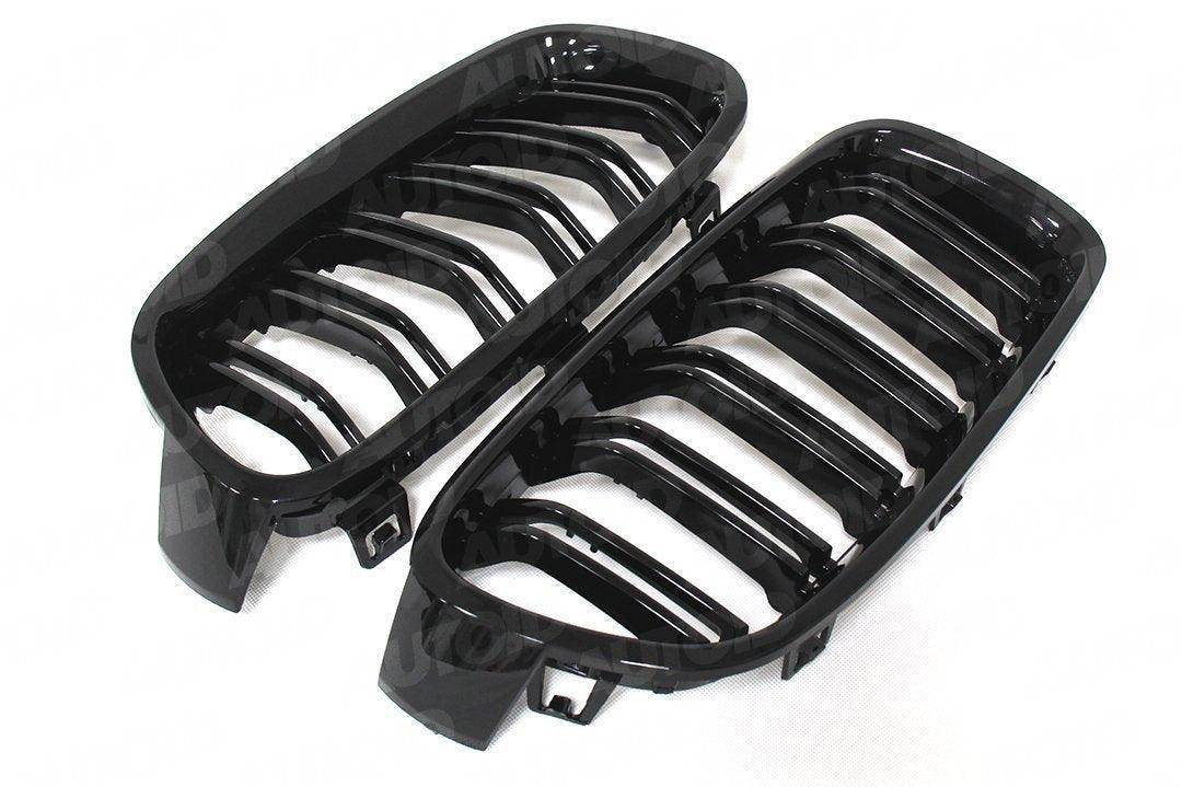 Gloss Black Kidney Grilles For BMW 4 Series, M3 & M4 (2014-2020, F32 F33 F80 F82 F83)